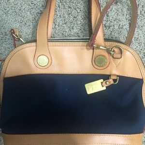 Dooney & Bourke tan and navy